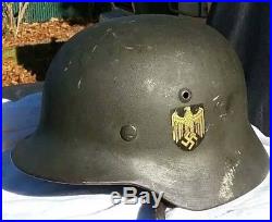 German WWII Single Decal Army Helmet WW2