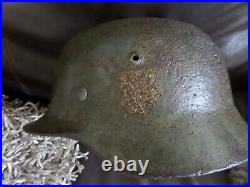 German WWII WW2 Elite M35 D/D Helmet ORIGINAL DIV NORD LAPLAND FINLAND