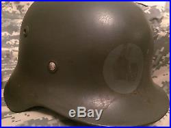 German WWII WW2 Helmet & British Helmet. Original! NR Two Helmets. Nazi Jap