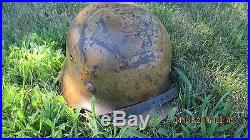 German WW 2 helmet Normandy beach Camo 3 color Original with liner SD Salty