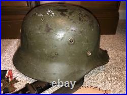 German World War 2 Helmet WW2 Original Authentic With Leather Liner