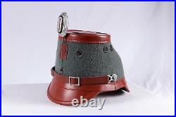 German Ww2 1923-45 Pattern Officer Leather Shacko Helmet Hat Headwear Brown