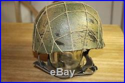German Ww2 Fallschirmjager Camo Helmet (at The Front Shell) Reproduction