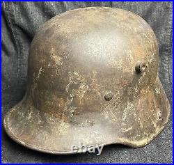 German Ww2 M16 Reissued Camouflaged Helmet Named Et66 Rare