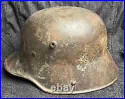 German Ww2 M16 Reissued Camouflaged Helmet Named Et66 Rare