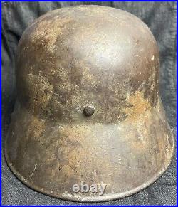 German Ww2 M16 Reissued Camouflaged Helmet Named Et66 Rare