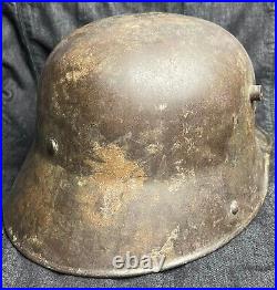 German Ww2 M16 Reissued Camouflaged Helmet Named Et66 Rare