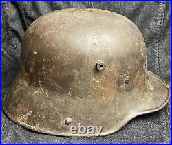 German Ww2 M16 Reissued Camouflaged Helmet Named Et66 Rare