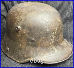 German Ww2 M16 Reissued Camouflaged Helmet Named Et66 Rare