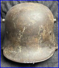 German Ww2 M16 Reissued Camouflaged Helmet Named Et66 Rare