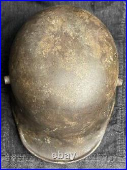 German Ww2 M16 Reissued Camouflaged Helmet Named Et66 Rare