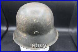 German Ww2 Steel Combat Helmet M42 Size 64 Original Paint Single Decal
