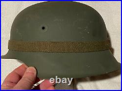 German Wwii Military Combat Helmet With Liner And Chinstrap Germany Ww2 Army