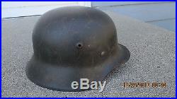 German helmet WW 2 no decal NICE ORIGINAL Untouched Chicken wire camo