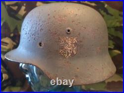 Great Condition WW2 German Army Early DD M35 Combat Helmet Stalingrad Area Found