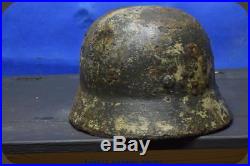 Helmet -Authentic WW2 GERMAN Army-camo! WWII//4570P