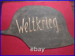 Helmet Plaques German WWII WW2 M38 ORIGINAL Rare 7X9 Wooden Luftwaffe