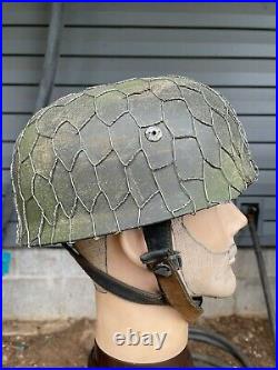 High Quality Camoflauge WW2 German M38 FJ Paratrooper Helmet At The Front Repro