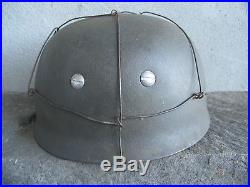 Late War Et71 M38 German Ww2 Paratrooper Helmet Aged Aluminum Bolts