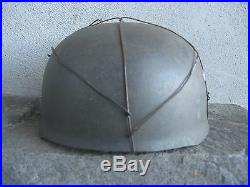 Late War Et71 M38 German Ww2 Paratrooper Helmet Aged Aluminum Bolts