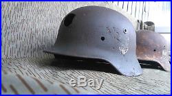 Lot of 2 ww2 original wehrmacht M40 German helmets