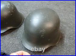 Lot of 3 Replica German WW2 WWII M38 2407 Steel METAL Helmet MOVIE PROPS