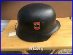 M1935 WW2 German Luftschutz Beaded Helmet Polizie Original Used NS66 WWII