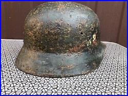 M35 Helmet WWII Original German Stahlhelm Steel WW2 Size ET64 Signed