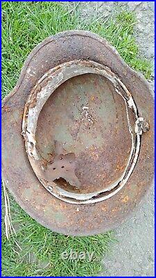 M40 Size 64 Helmet WWII Original German Stahlhelm Steel WW2