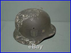 M-40 Helmet. Ww2 Dutch volunteer. German. Size 62. White camouflage