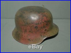 M-42 German helmet. Ww2. Size 64. Complete with liner. Name. Camo