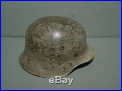 M-42 German helmet. Ww2. Size 64. With liner. Name. Winter camo