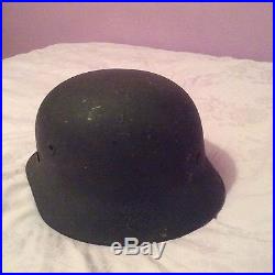 Militaria ww2 german military army combat helmet with leather liner & chin strap