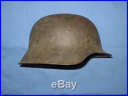 ORIGINAL German WW2 Helmet WITH LINER & CHINSTRAP M-40 M-42 WWII 1942 PAINTED