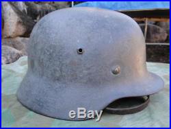 ORIGINAL German WW2 M35 reissue whitewashed combat helmet