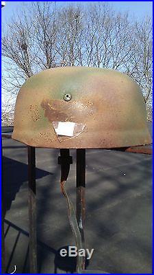 Original Ww2 German Fallschirmjager Camo Sd Helmet