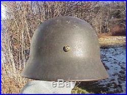 Original Ww2 German M-40 Combat Helmet With Original Liner