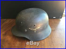 ORiginal WW2 German Luftwaffe Single Decal Helmet & German Belt Buckle