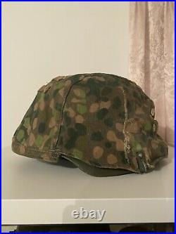 Old German WW2 Helmet Camouflage Cover Reversible Camo Helmet Cover