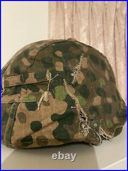 Old German WW2 Helmet Camouflage Cover Reversible Camo Helmet Cover