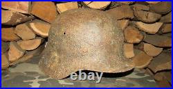 Original-Authentic WW2 WWII Relic German helmet Wehrmacht MFR Stamp EF62 #133