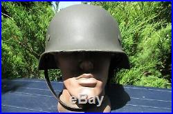 Original-Authentic WW2 WWII Relic German helmet Wehrmacht manufacturer number #1