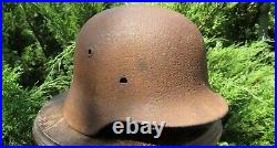 Original-Authentic WW2 WWII Relic German helmet Wehrmacht mfr Stamp 234 #108