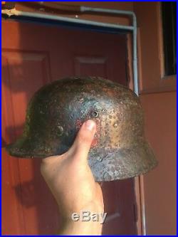 Original Beautiful WW 2 German Helmet M-35/40, East-field Helmet Found In Russia