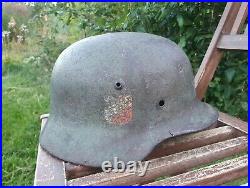 Original German Helmet M35 Relic of Battlefield WW2 World War 2 Number Decal