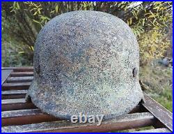 Original German Helmet M40 Battlefield Relic WW2 World War 2 Winter Repainting