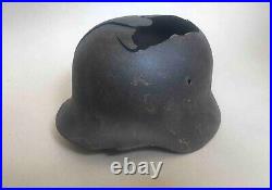 Original German Helmet M40 Damage Relic of Battlefield WW2 World War 2