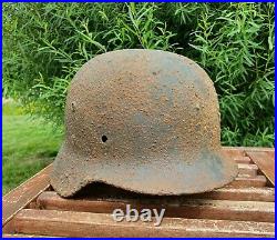 Original German Helmet M40 Relic of Battlefield WW2 World War 2 Decal