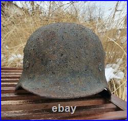 Original German Helmet M40 Relic of Battlefield WW2 World War 2 Decal Liner