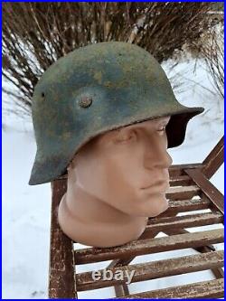 Original German Helmet M40 Relic of Battlefield WW2 World War 2 Number EF62